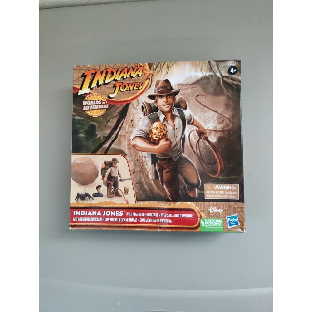 INDIANA JONES Figure With Adventure Backpack Worlds Of Adventure Disney Hasbro